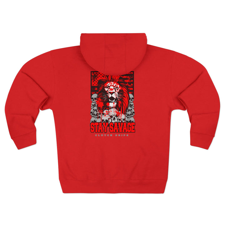 CG LION HEART RED BLACK /STAY SAVAGE  ZIP UP