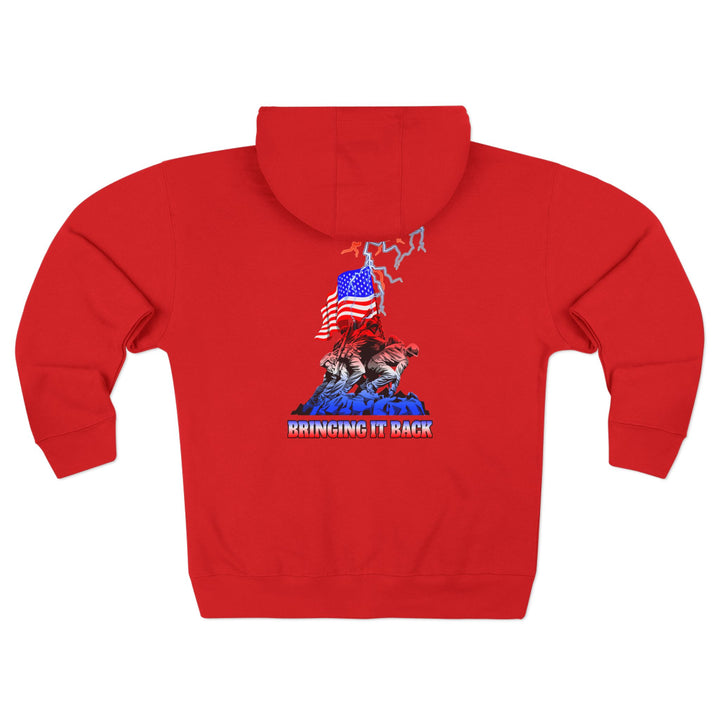 CG A AMERICAN WARRIORS RED WHITE BLUE FADE /BRINGING IT BACK ZIP UP