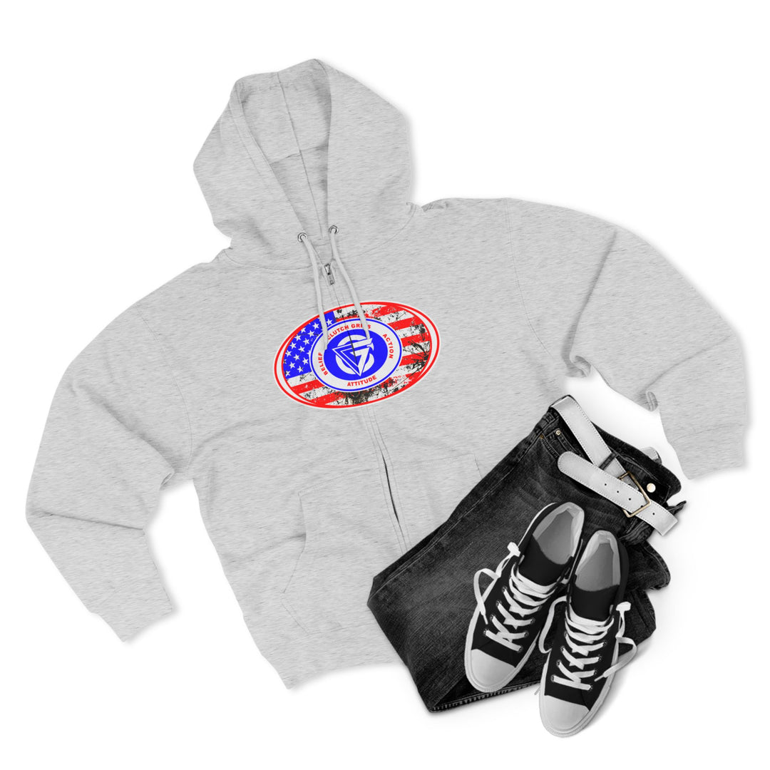 AMERICAN WARRIOR TRIBUTE  RED WHITE BLUE/AMERICAN SAVAGE ZIP UP