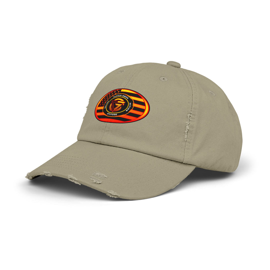 RED ORANGE YELLOW FADE OVAL AMERICAN FLAG CAP