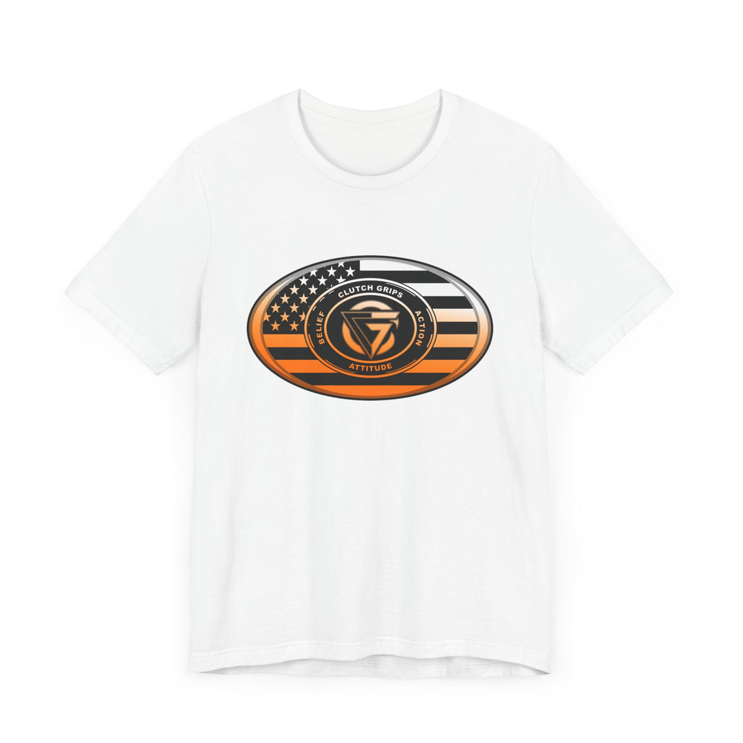 CG LOGO OVAL USA FLAG  ORANGE WHITE  FADE