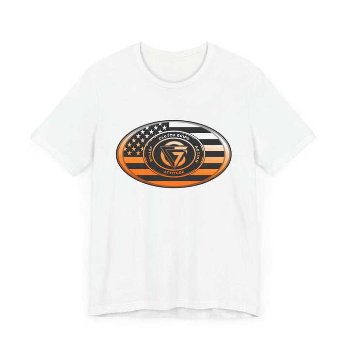 CG LOGO OVAL USA FLAG  ORANGE WHITE  FADE