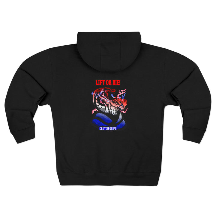 MAC VS SNAKE RED WHITE BLUE FADE /LIFT OR DIE ZIP UP