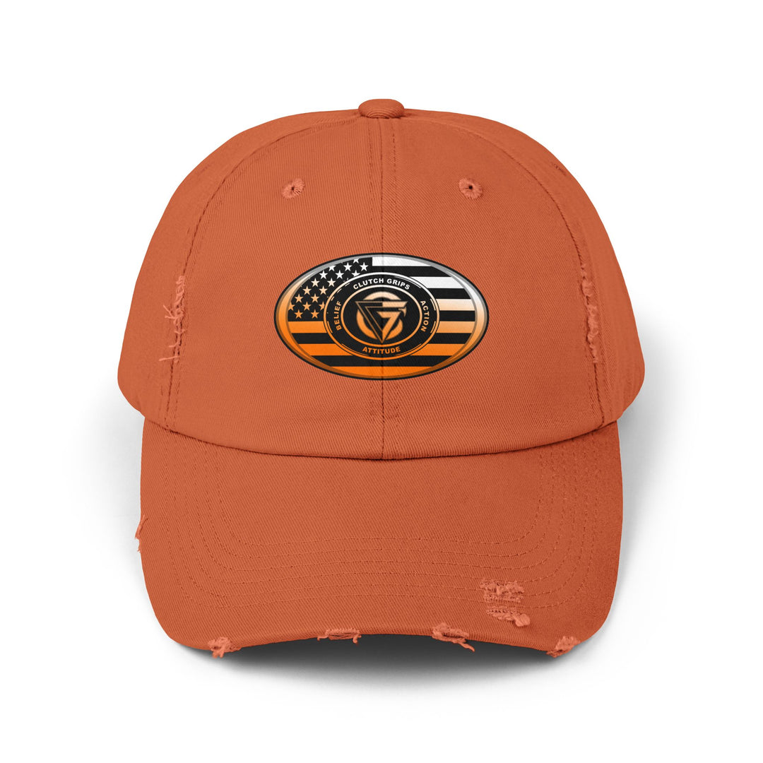 CG ORANGE WHITE FADE OVAL FLAG CAP