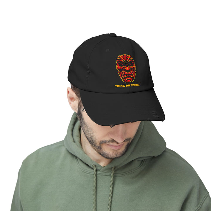CG SAMURAI MASK RED BLACK GOLD /THINK DO BECOME CAP