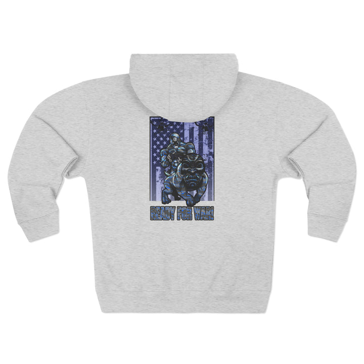 CG ANGRY DOG GREY BLUE CAMO/READY FOR WAR ZIP UP