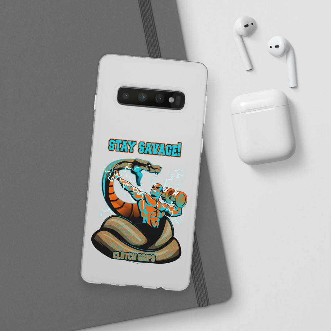 MAC VS SNAKE MIAMI COLORS AQUA ORANGE PHONE CASE /STAY SAVAGE