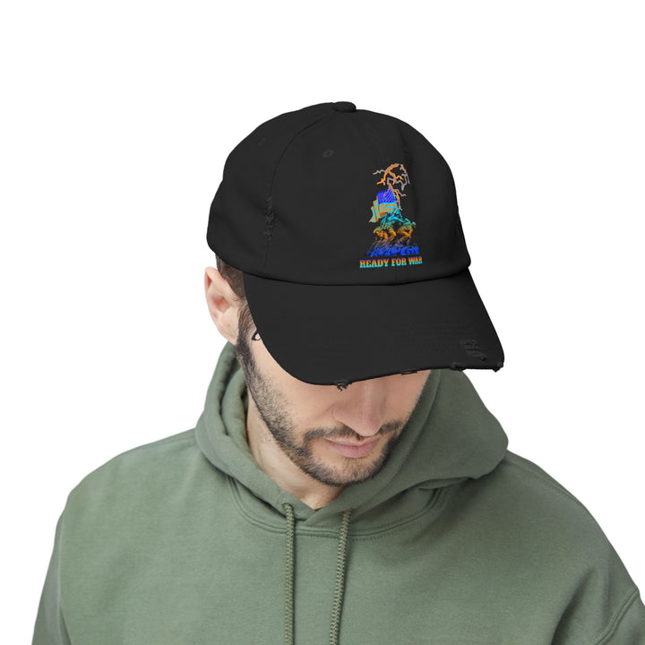 AMERICAN WARRIOR BLUE ORANGE AQUA/READY FOR WAR CAP