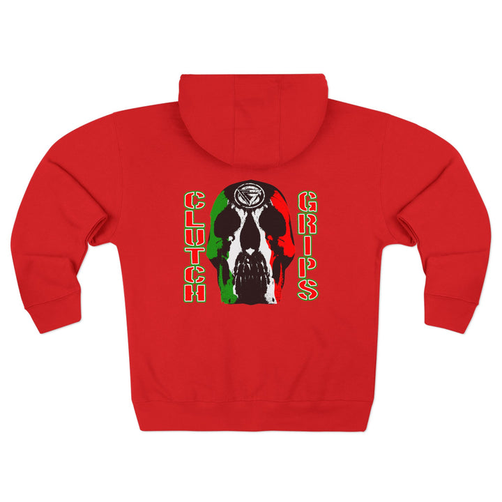 CG SKULL RED WHITE GREEN/CLUTCHGRIPS ZIP UP