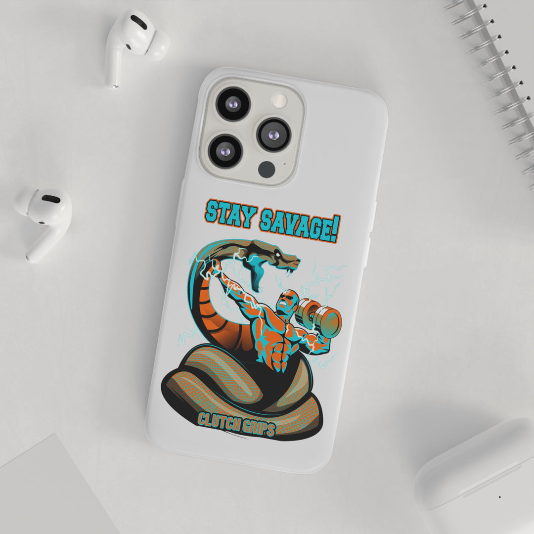 MAC VS SNAKE MIAMI COLORS AQUA ORANGE PHONE CASE /STAY SAVAGE