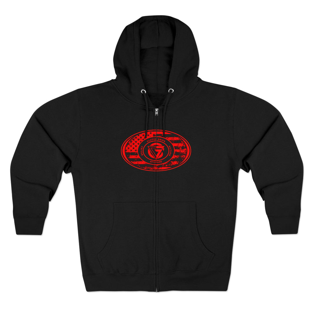CG  NAVY SEAL TRIBUTE  RIP RED BLACK /AMERICAN SAVAGE ZIP UP