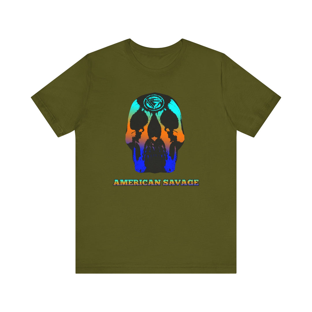 SKULLATOR BLUE ORANGE AQUA  /AMERICAN SAVAGE