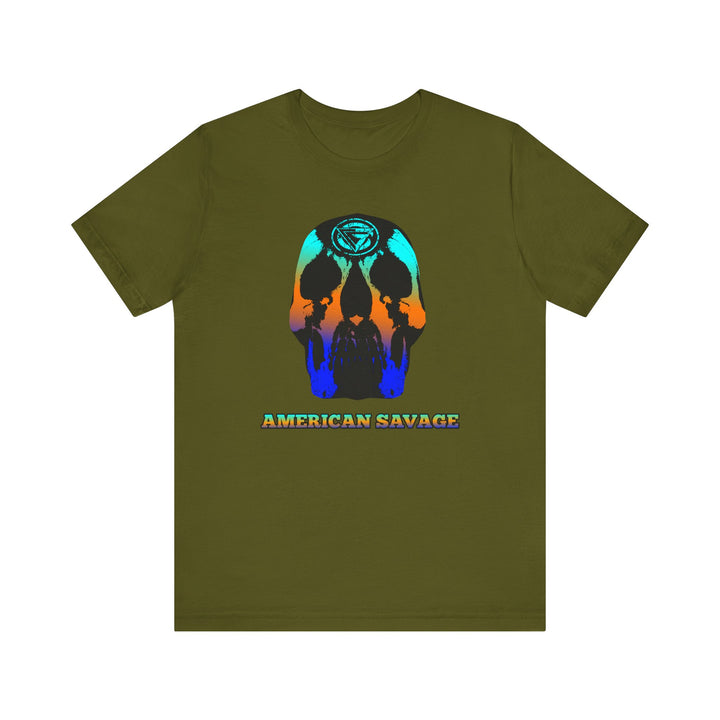SKULLATOR BLUE ORANGE AQUA  /AMERICAN SAVAGE