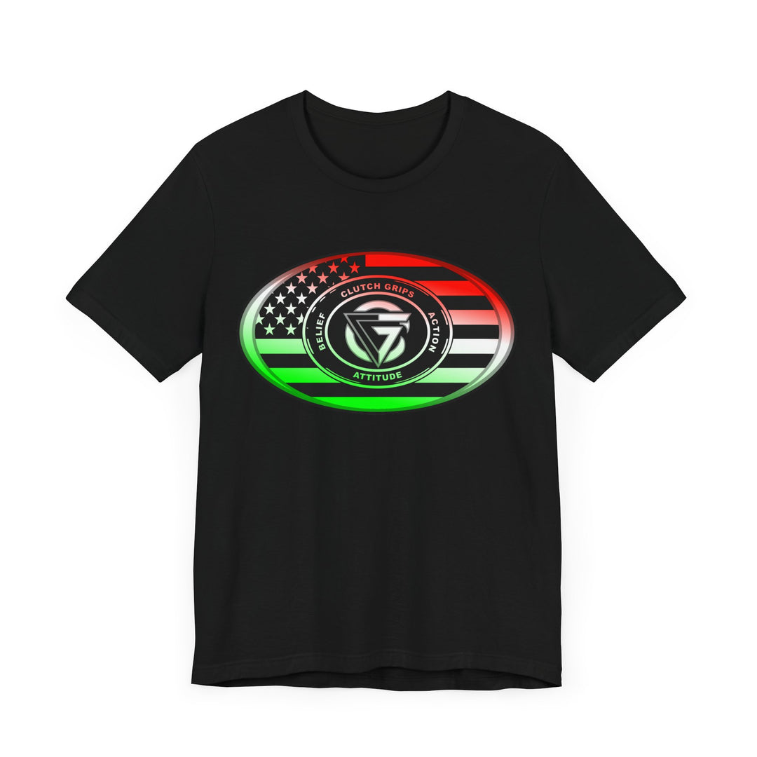 CG LOGO OVAL USA FLAG  RED WHITE GREEN FADE