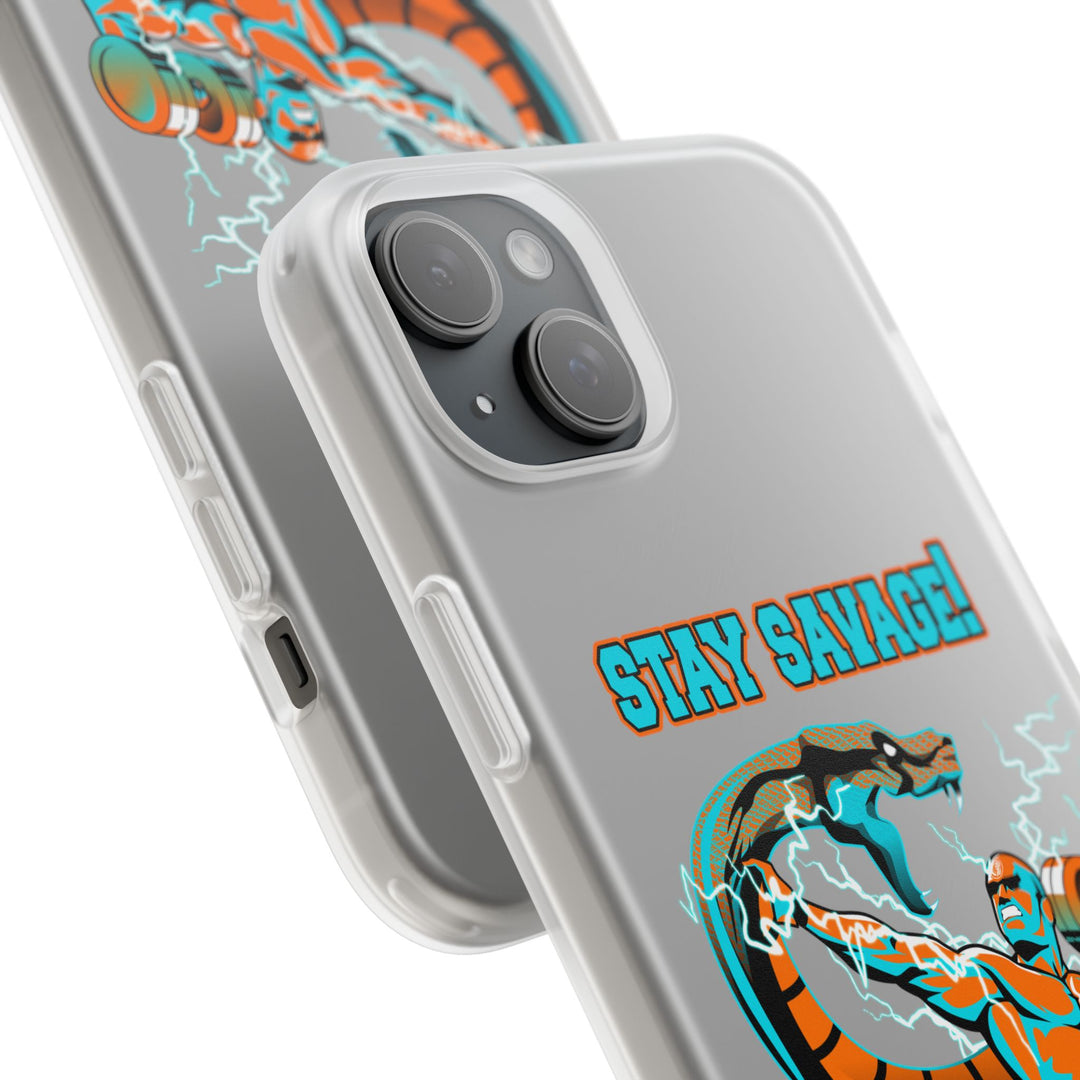 MAC VS SNAKE MIAMI COLORS AQUA ORANGE PHONE CASE /STAY SAVAGE