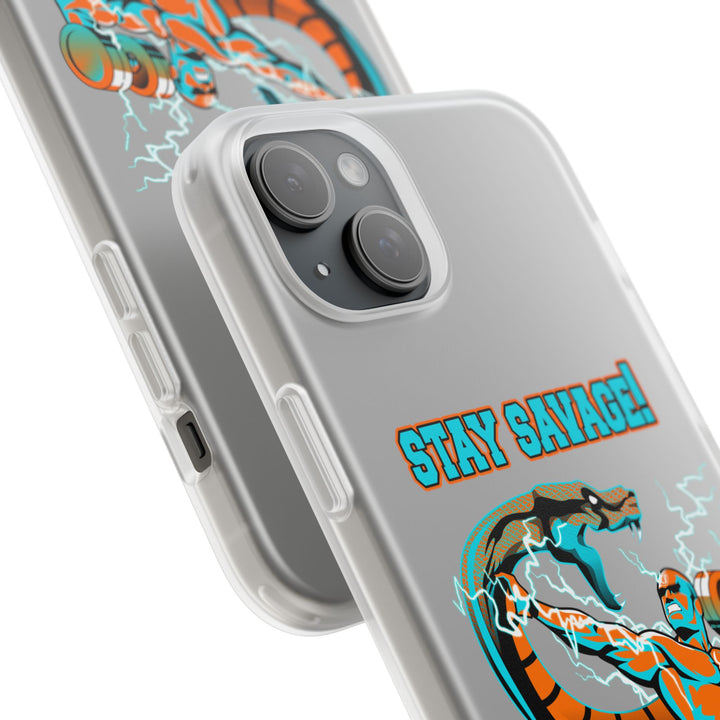 MAC VS SNAKE MIAMI COLORS AQUA ORANGE PHONE CASE /STAY SAVAGE