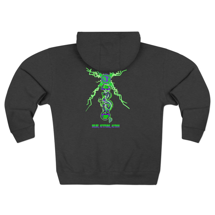 CG DRAGON BELL LIGHTNING  PURPLE GREEN/BELIEF ATTITUDE ACTION ZIP UP