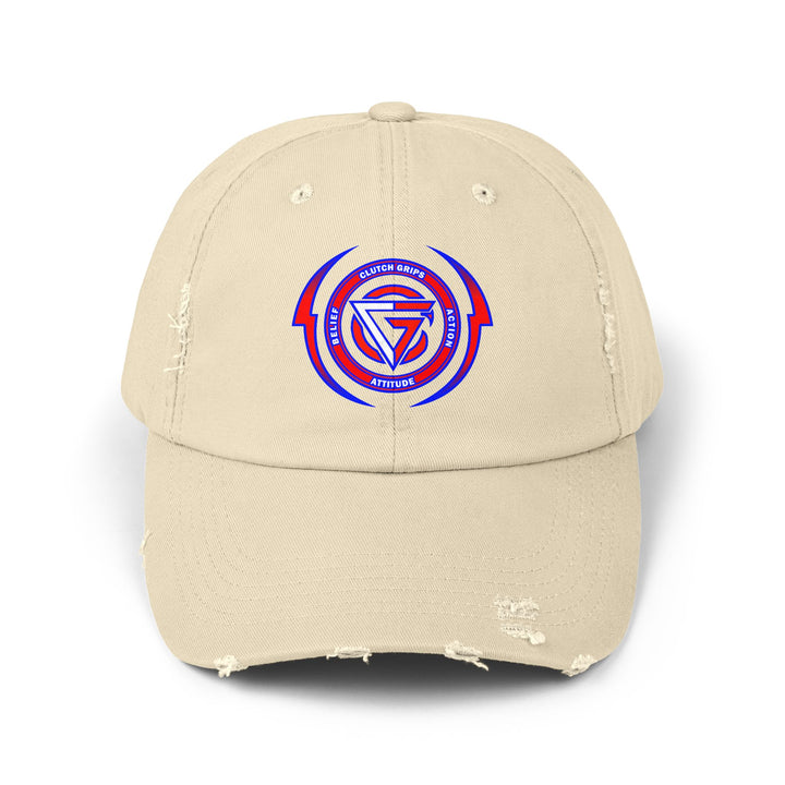 CG LOGO WITH LIGHTNING ARCHES RED WHITE BLUE /BELIEF ATTITUDE ACTION CAP