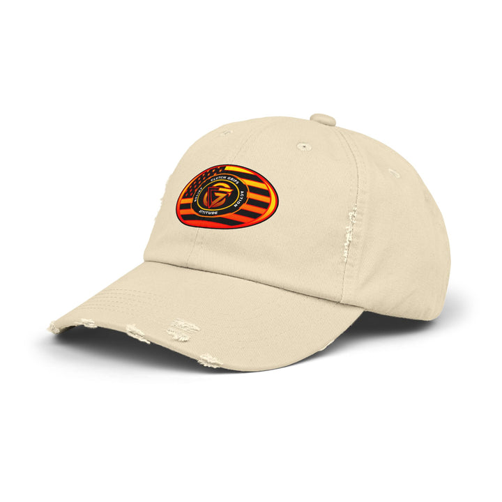 RED ORANGE YELLOW FADE OVAL AMERICAN FLAG CAP