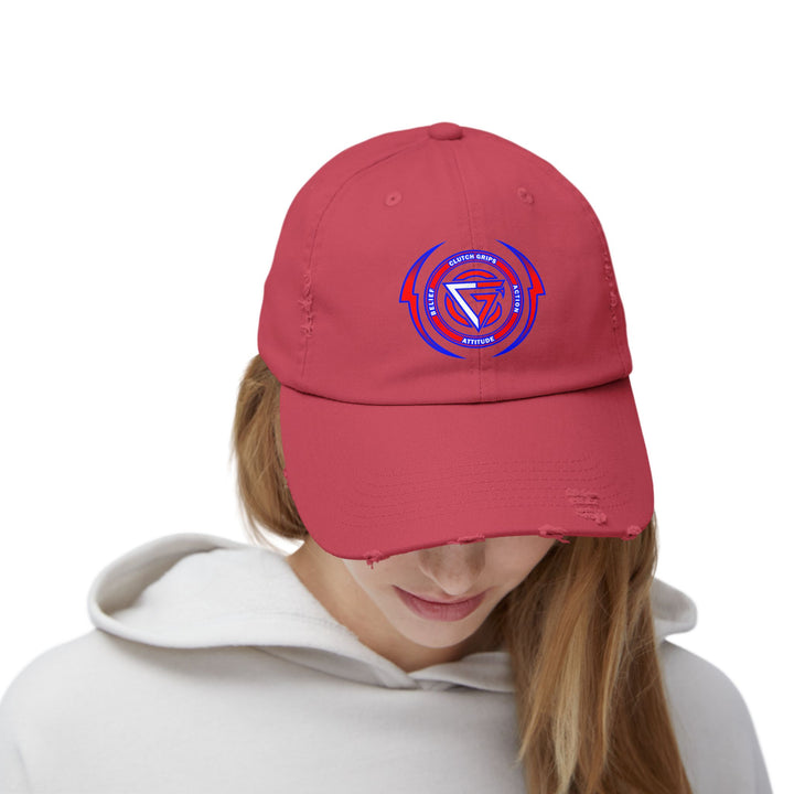 CG LOGO WITH LIGHTNING ARCHES RED WHITE BLUE /BELIEF ATTITUDE ACTION CAP