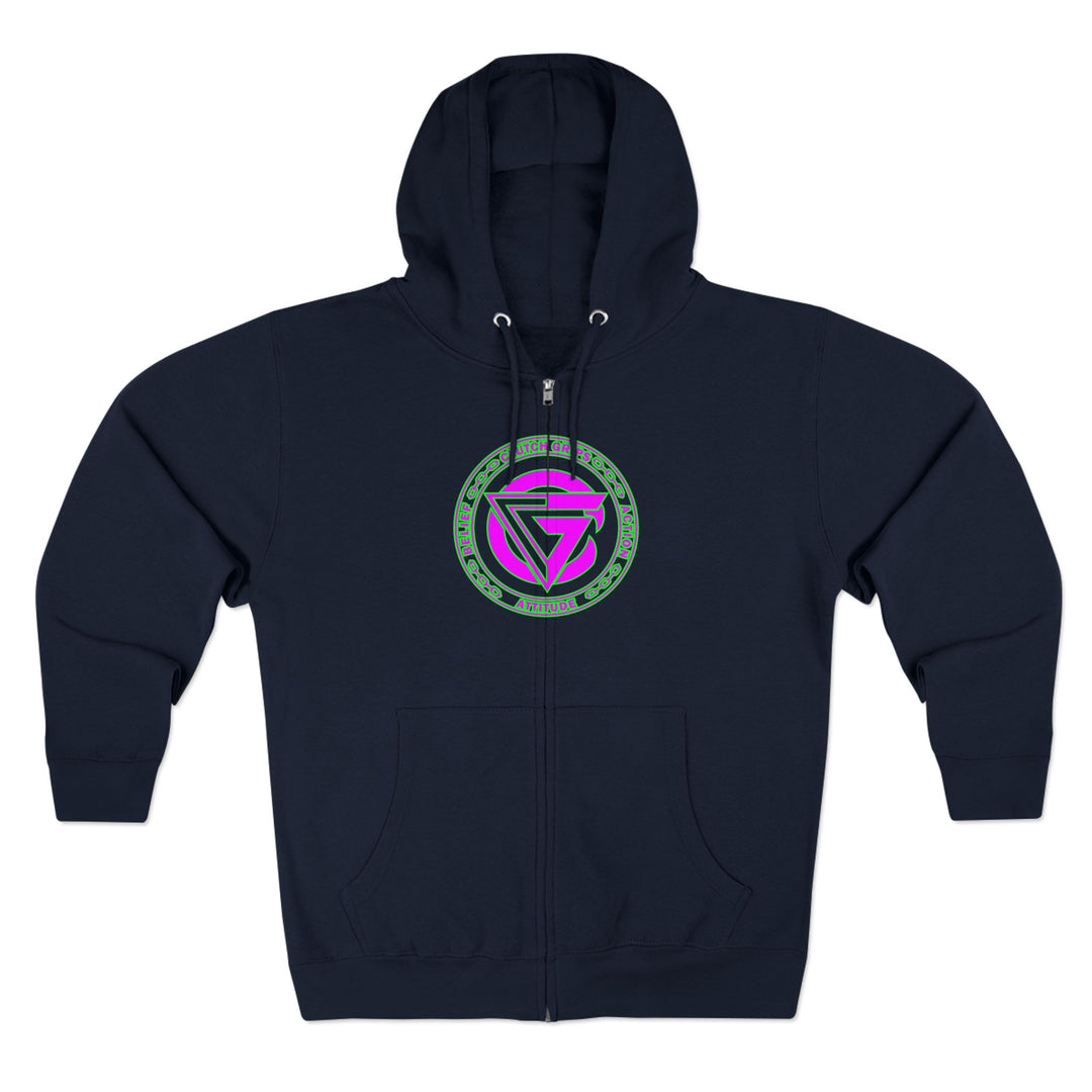 CG TIGER FLAME PURPLE GREEN /FIGHT FOR IT ZIP UP