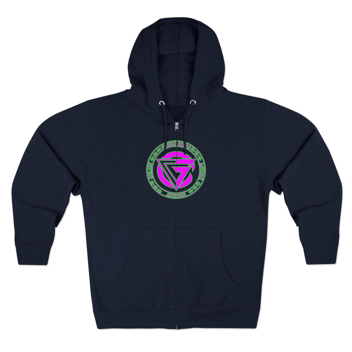 CG TIGER FLAME PURPLE GREEN /FIGHT FOR IT ZIP UP