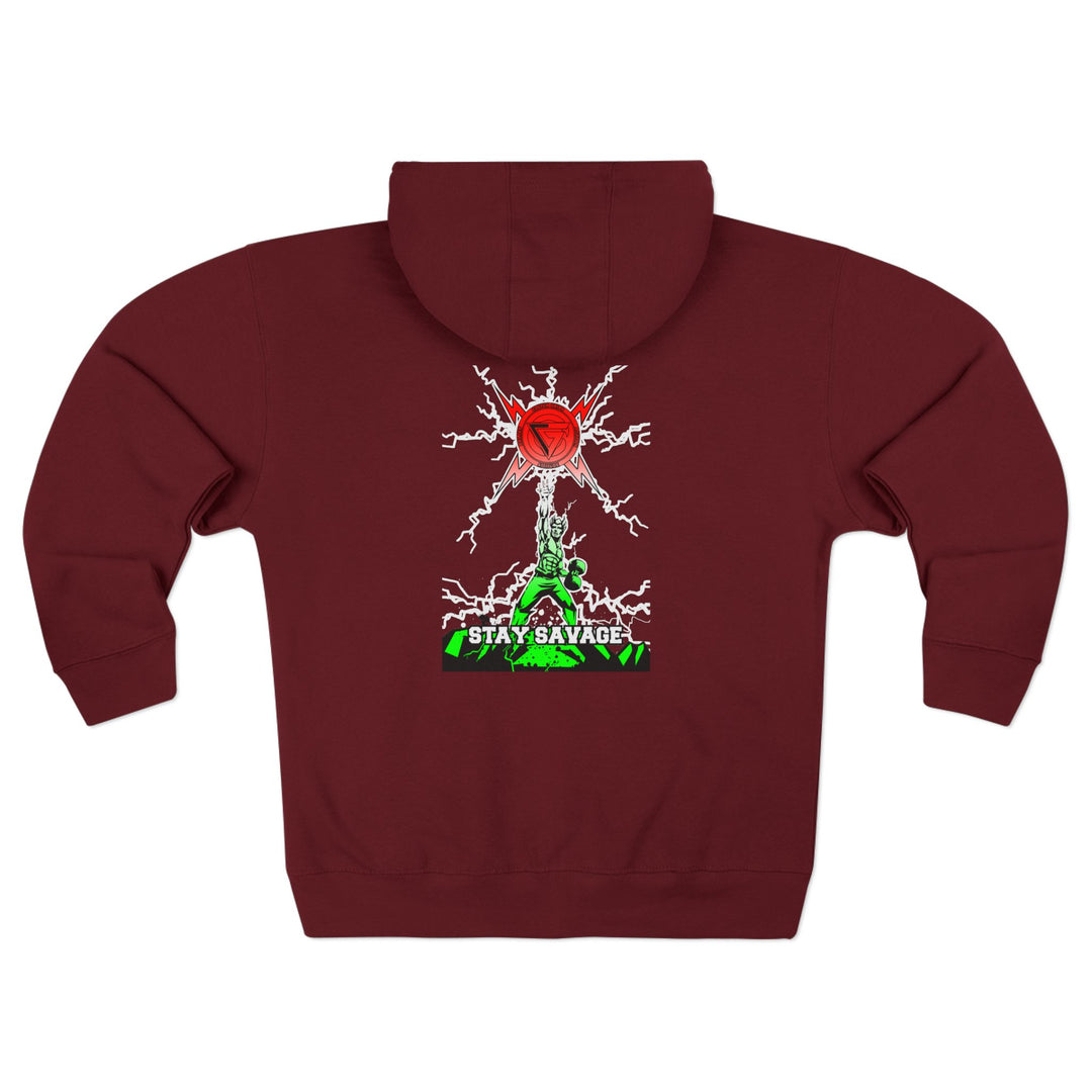 LIGHTNING KING RED WHITE GREEN /STAY SAVAGE  ZIP UP