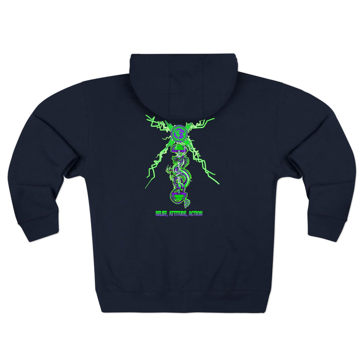 CG DRAGON BELL LIGHTNING  PURPLE GREEN/BELIEF ATTITUDE ACTION ZIP UP