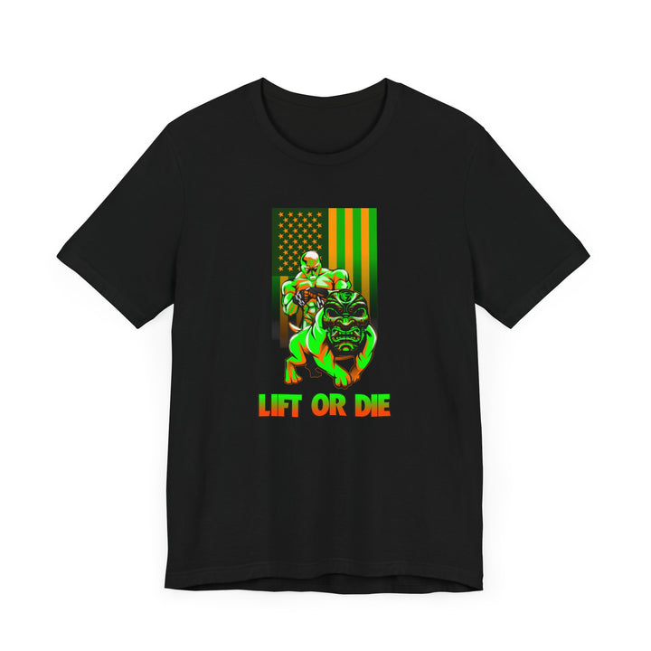 ANGRY DOG ORANGE GREEN  FLAG/LIFT OR DIE