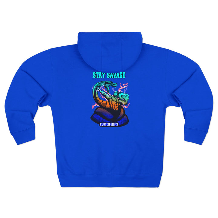 MAC VS SNAKE BLUE ORANGE  AQUA /STAY SAVAGE ZIP UP