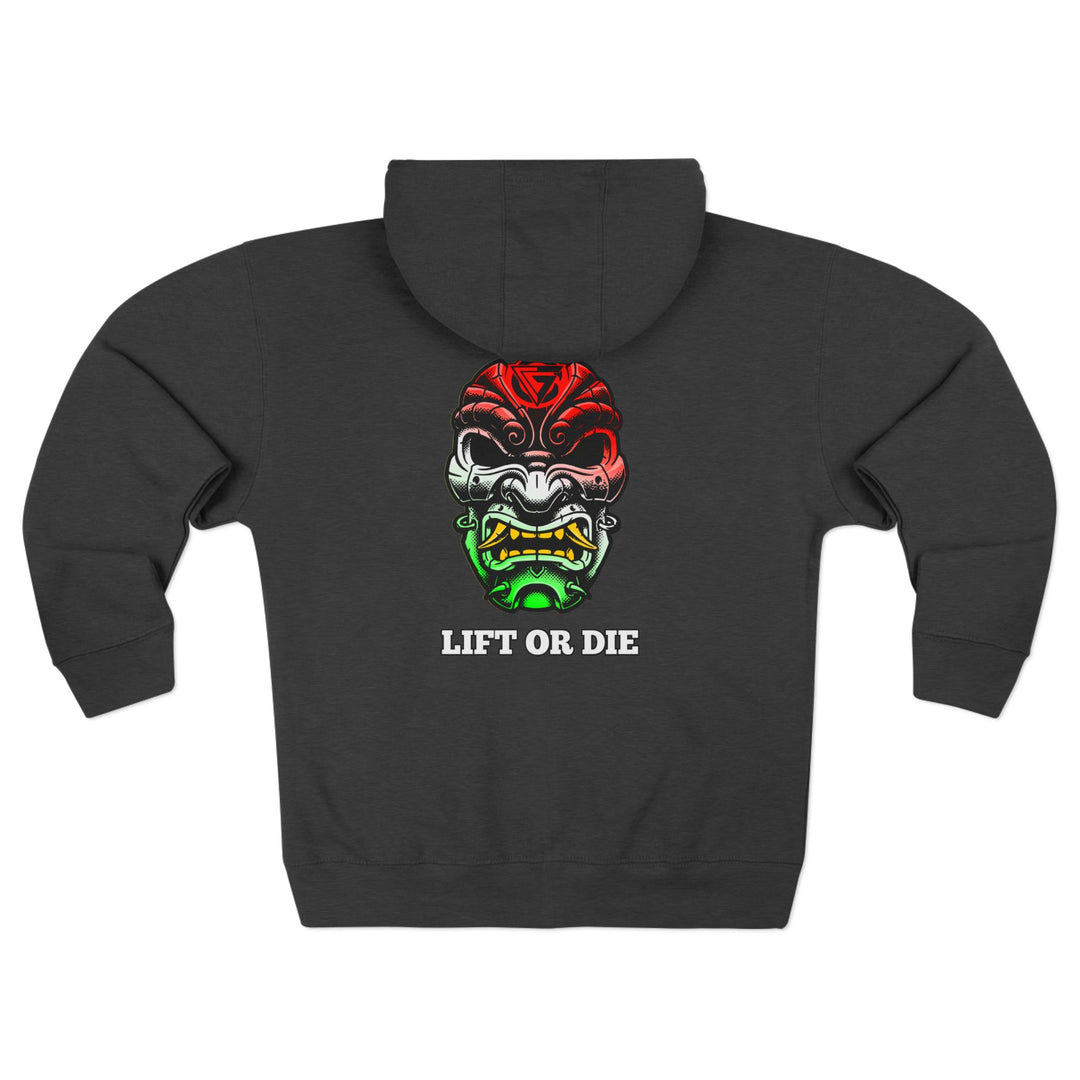 SAMURAI MAC RED WHITE GREEN FADE /LIFT OR DIE ZIP UP