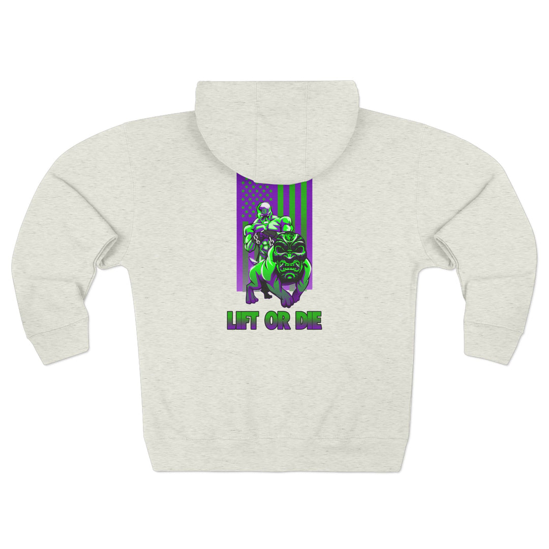 CG ANGRY DOG PURPLE GREEN/LIFT OR DIE ZIP UP