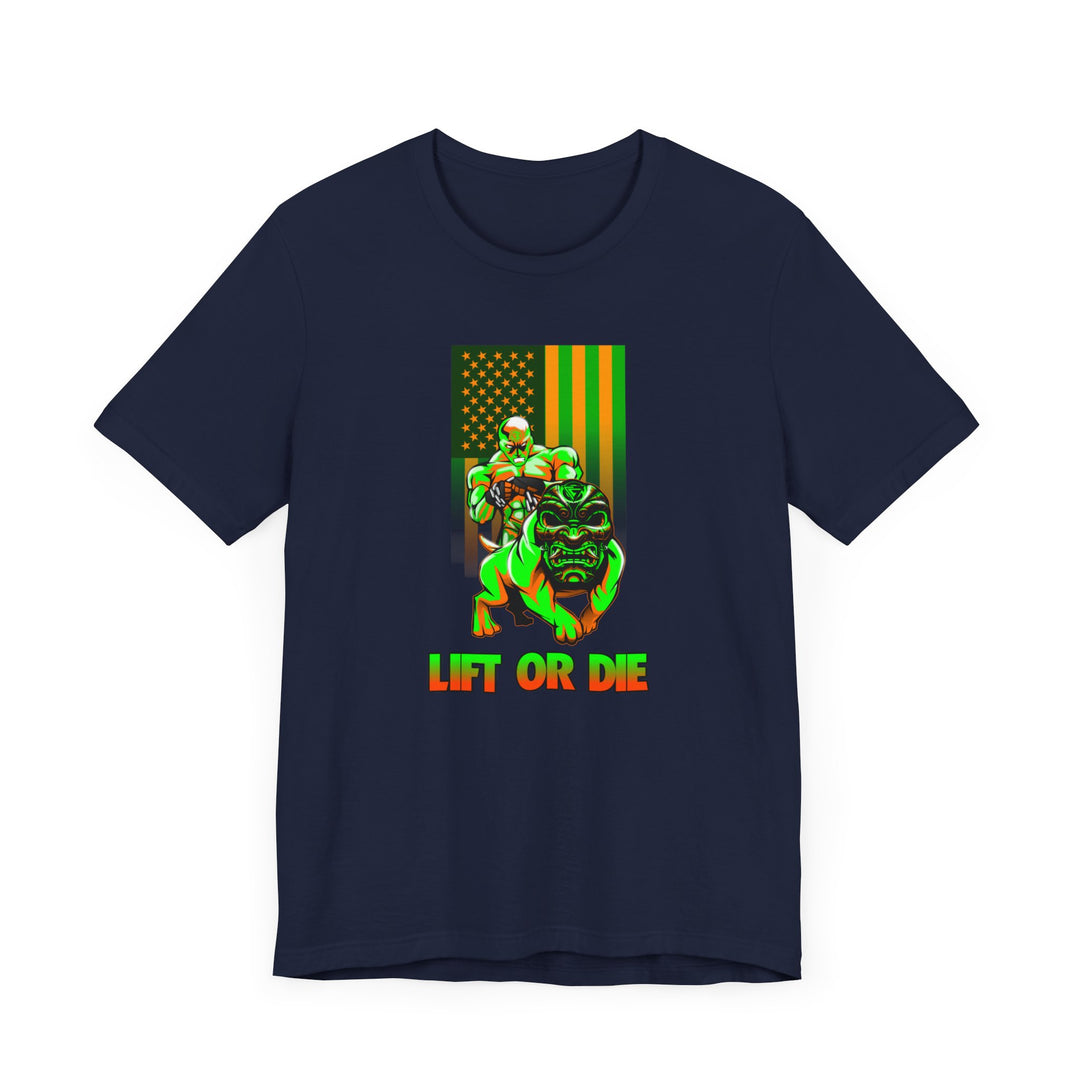 ANGRY DOG ORANGE GREEN  FLAG/LIFT OR DIE