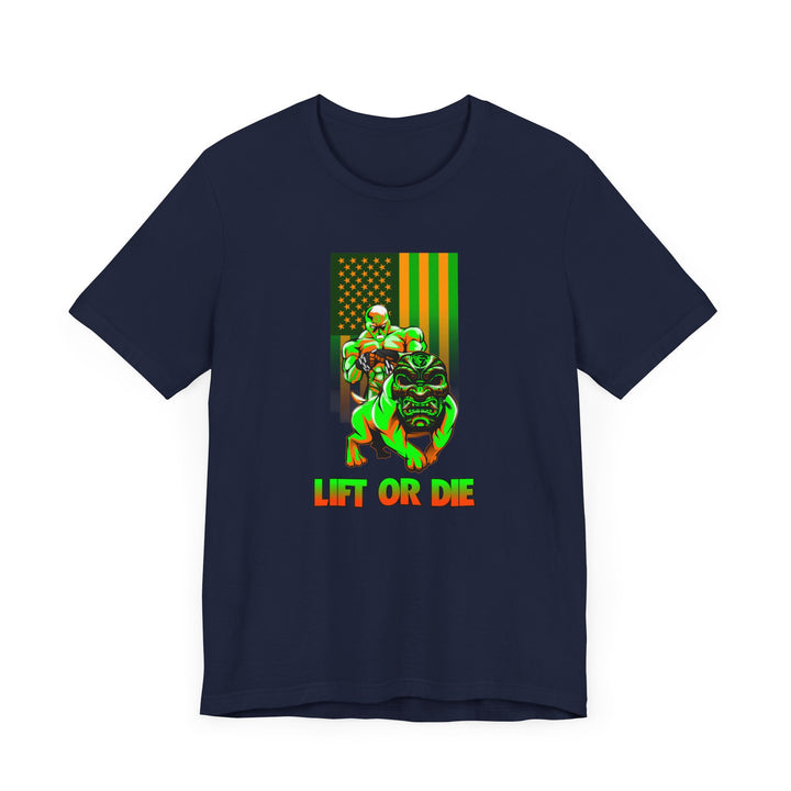 ANGRY DOG ORANGE GREEN  FLAG/LIFT OR DIE