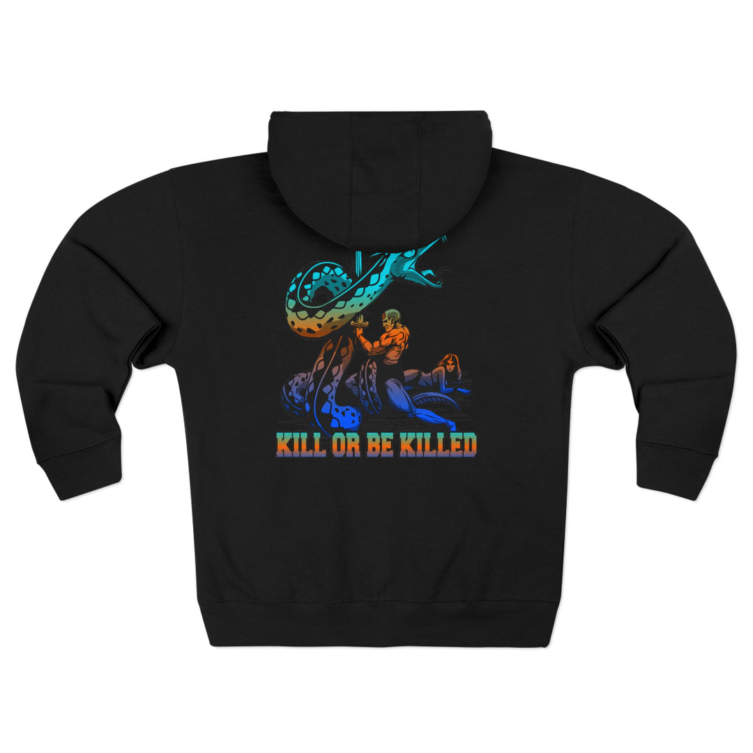 CG SERPENT SLAYER BLUE ORANGE AQUA /KILL OR BE KILLED ZIP UP