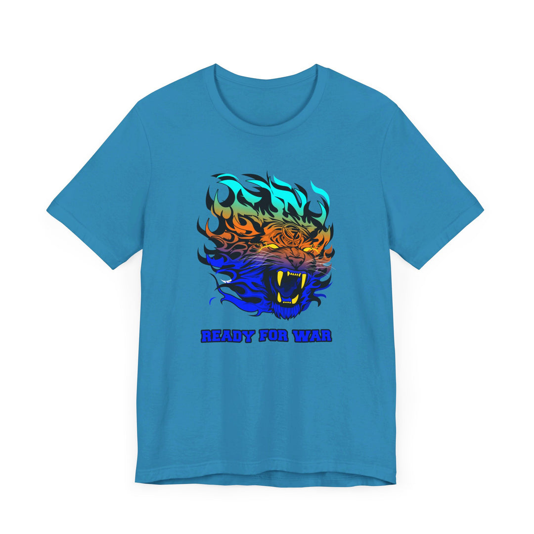 TIGER FLAME BLUE ORANGE AQUA FADE/READY FOR WAR
