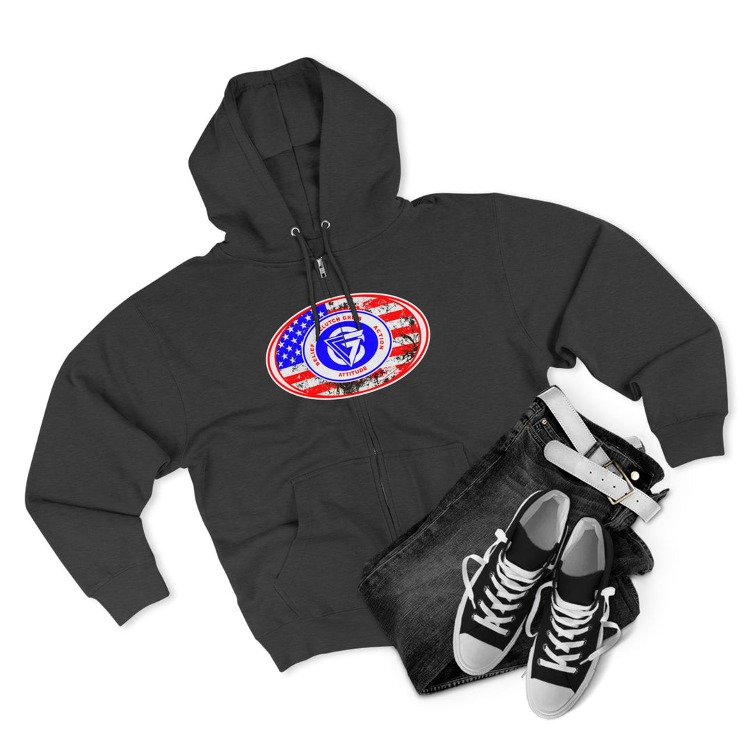 AMERICAN WARRIOR TRIBUTE  RED WHITE BLUE/AMERICAN SAVAGE ZIP UP
