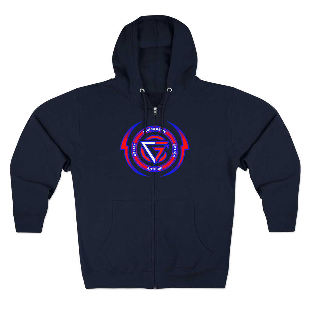 CG LION HEART RED WHITE BLUE/LIFT OR DIE ZIP UP