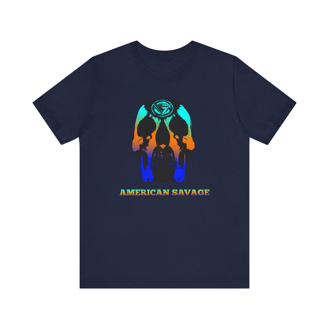 SKULLATOR BLUE ORANGE AQUA  /AMERICAN SAVAGE