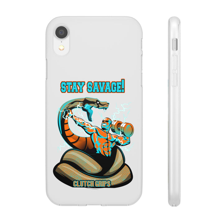 MAC VS SNAKE MIAMI COLORS AQUA ORANGE PHONE CASE /STAY SAVAGE