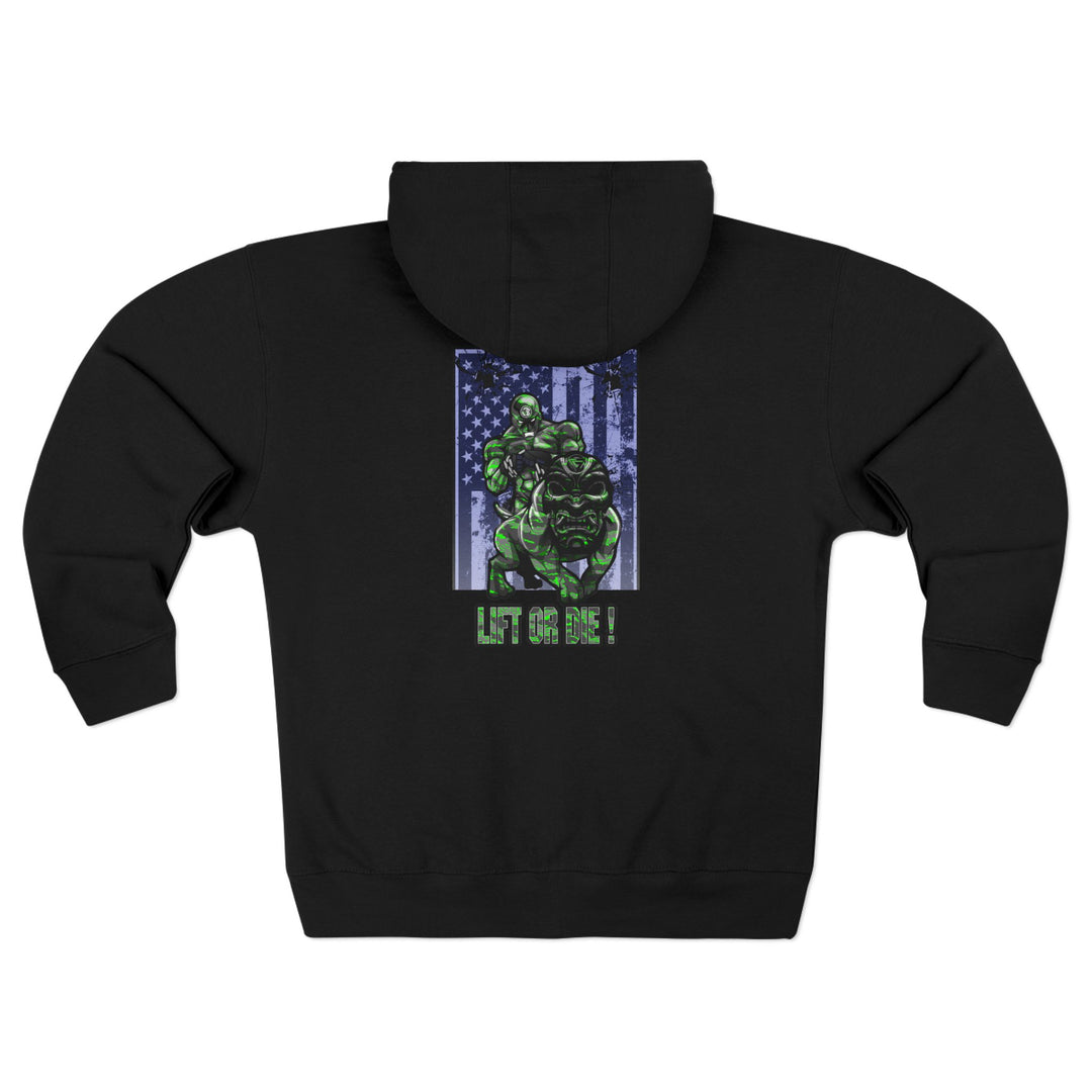 CG ANGRY DOG GREEN GREY CAMO /LIFT OR DIE ZIP UP