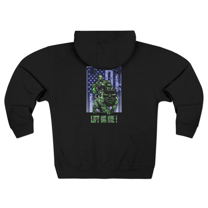 CG ANGRY DOG GREEN GREY CAMO /LIFT OR DIE ZIP UP