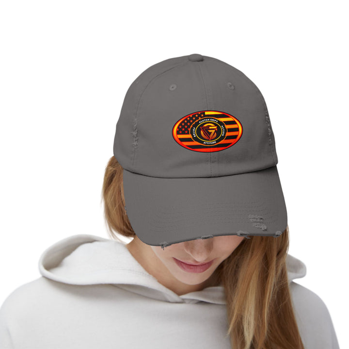 RED ORANGE YELLOW FADE OVAL AMERICAN FLAG CAP