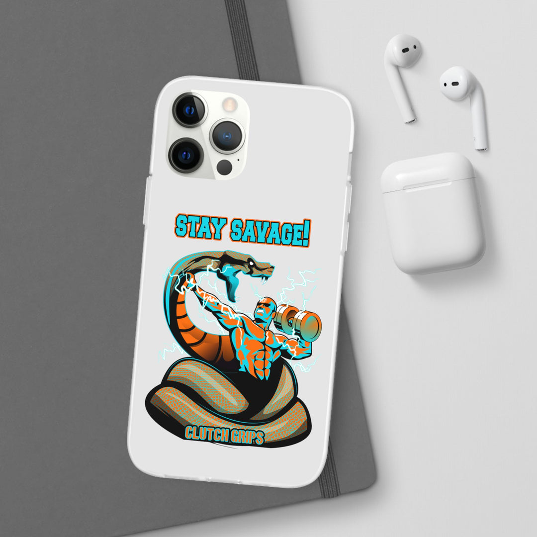 MAC VS SNAKE MIAMI COLORS AQUA ORANGE PHONE CASE /STAY SAVAGE