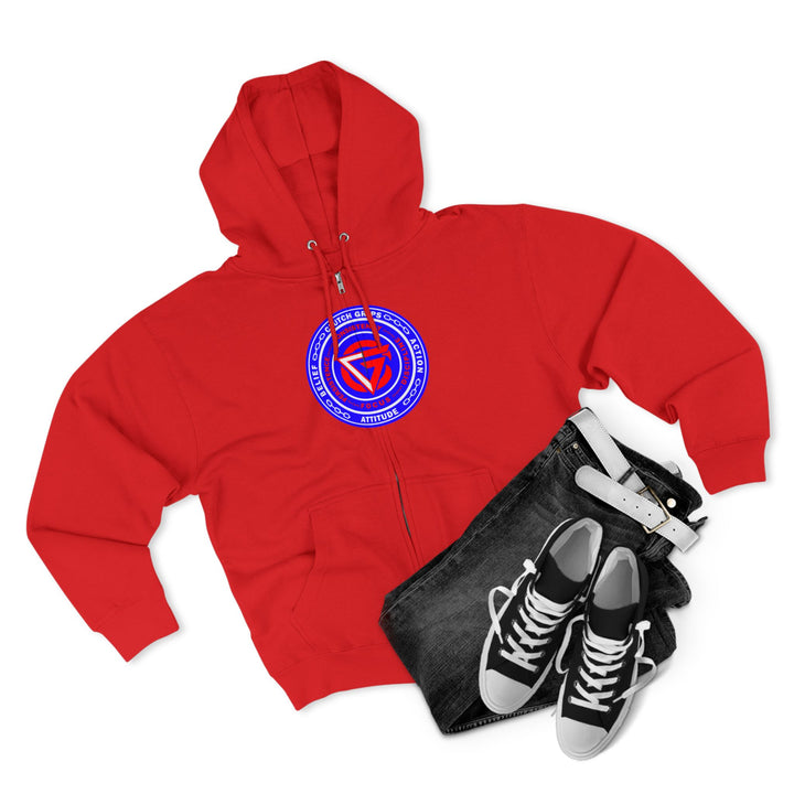 CG MAC JUMP RED WHITE BLUE /THINK DO BECOME ZIP UP