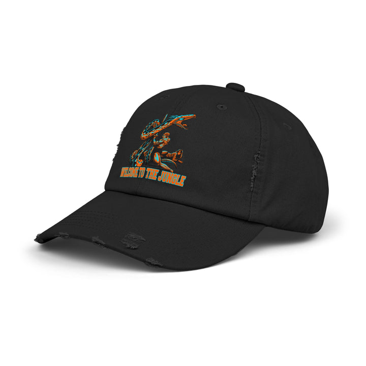 SERPENT SLAYER ORANGE AQUA WELCOME TO THE JUNGLE CAP