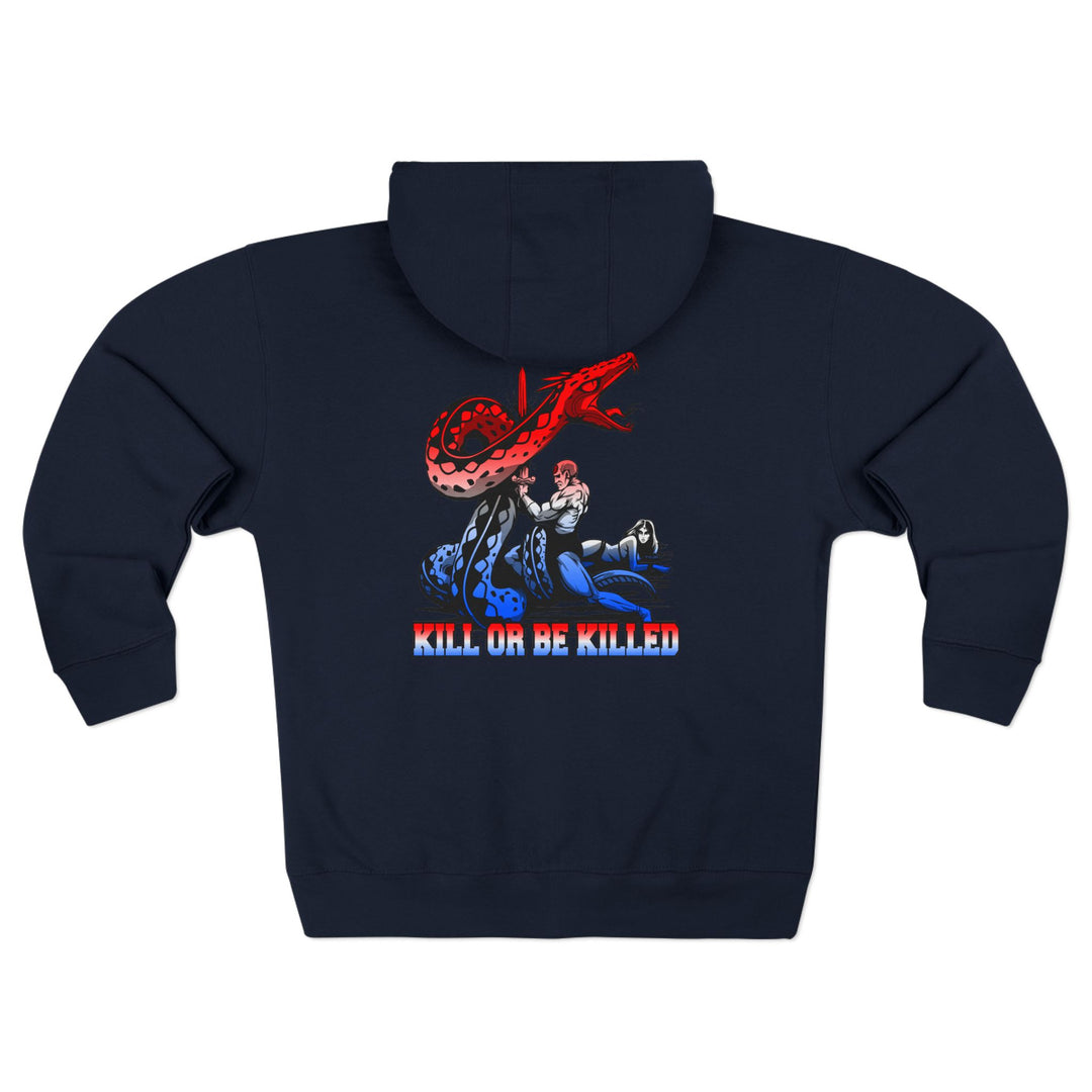 CG SERPENT SLAYER RED WHITE BLUE FADE /KILL OR BE KILLED ZIP UP