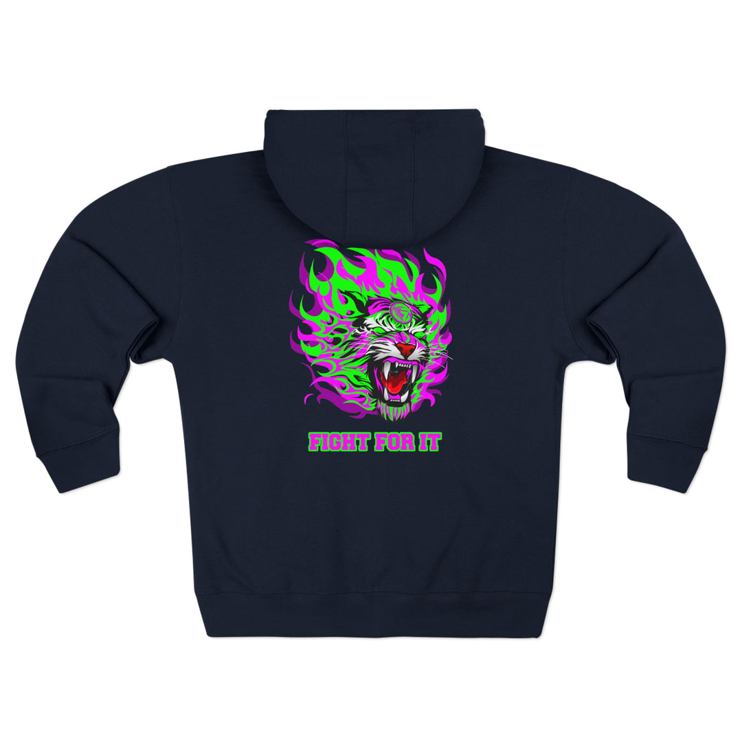 CG TIGER FLAME PURPLE GREEN /FIGHT FOR IT ZIP UP