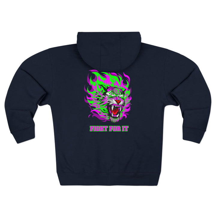 CG TIGER FLAME PURPLE GREEN /FIGHT FOR IT ZIP UP