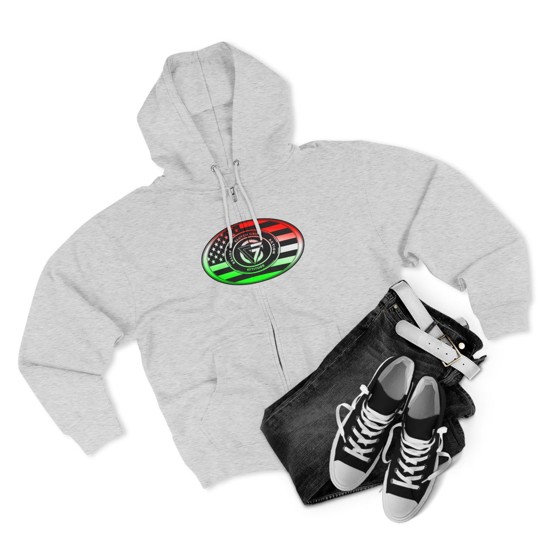 CG SKULL RED WHITE GREEN FADE /THINK DO BECOME ZIP UP